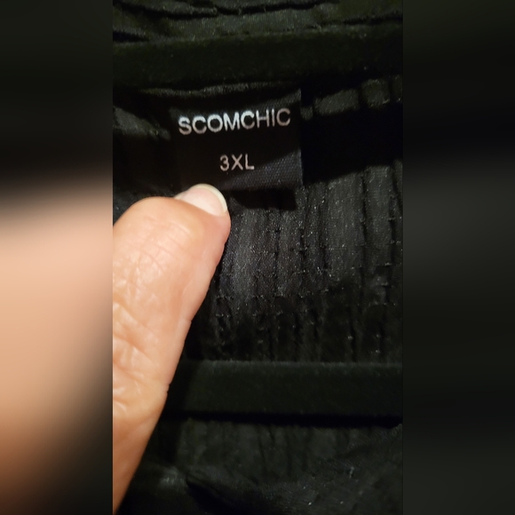 Smochic Black Striped Shirt, button up side sleeves - Picture 3 of 4